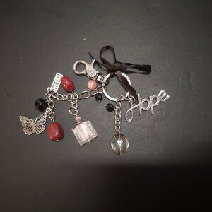 Miche Women's Purse Charm Keychain Ring Cancer Awareness Butterfly